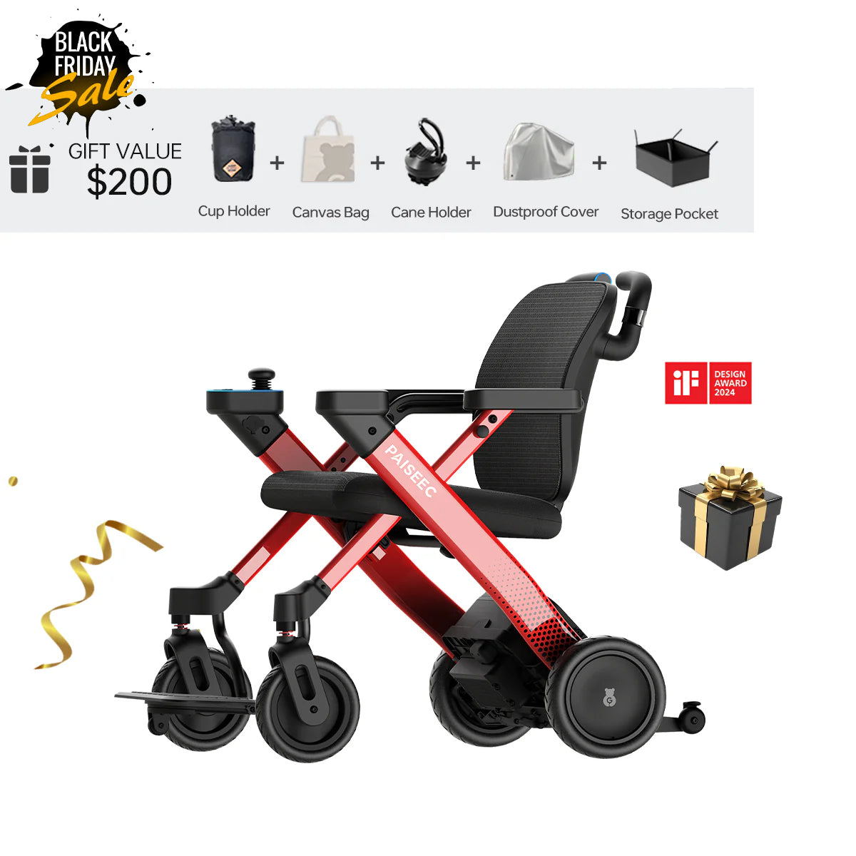 Paiseec 3-in-1 Electric Wheelchair W3