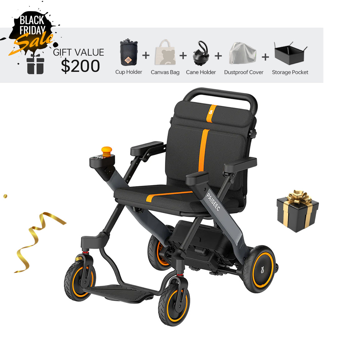 Paiseec 2-in-1 Electric Wheelchair W1