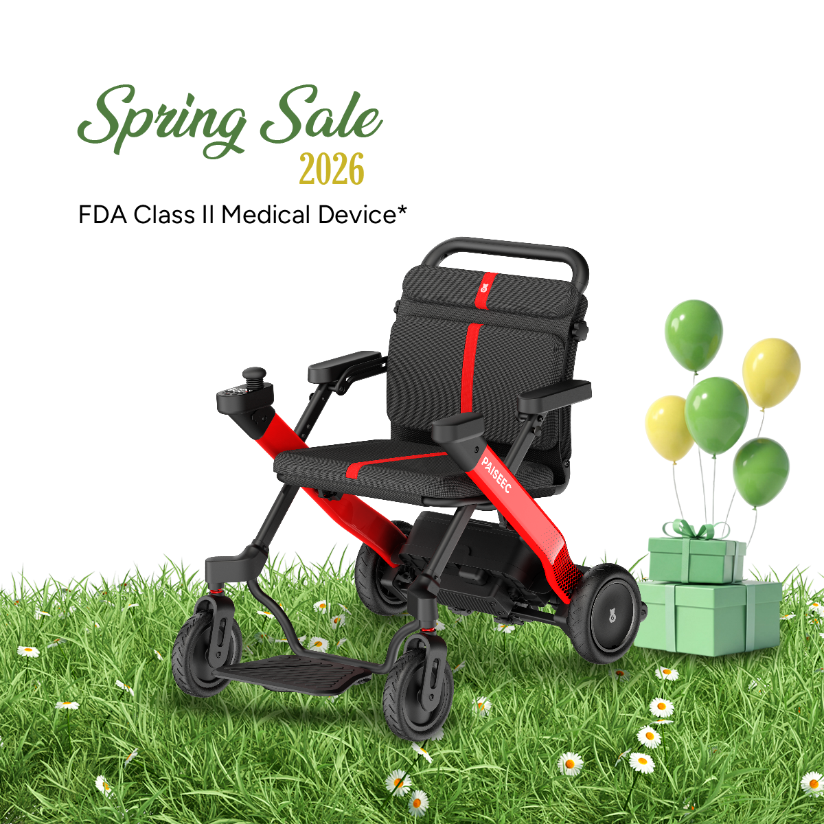 Paiseec 2-in-1 Electric Wheelchair W1