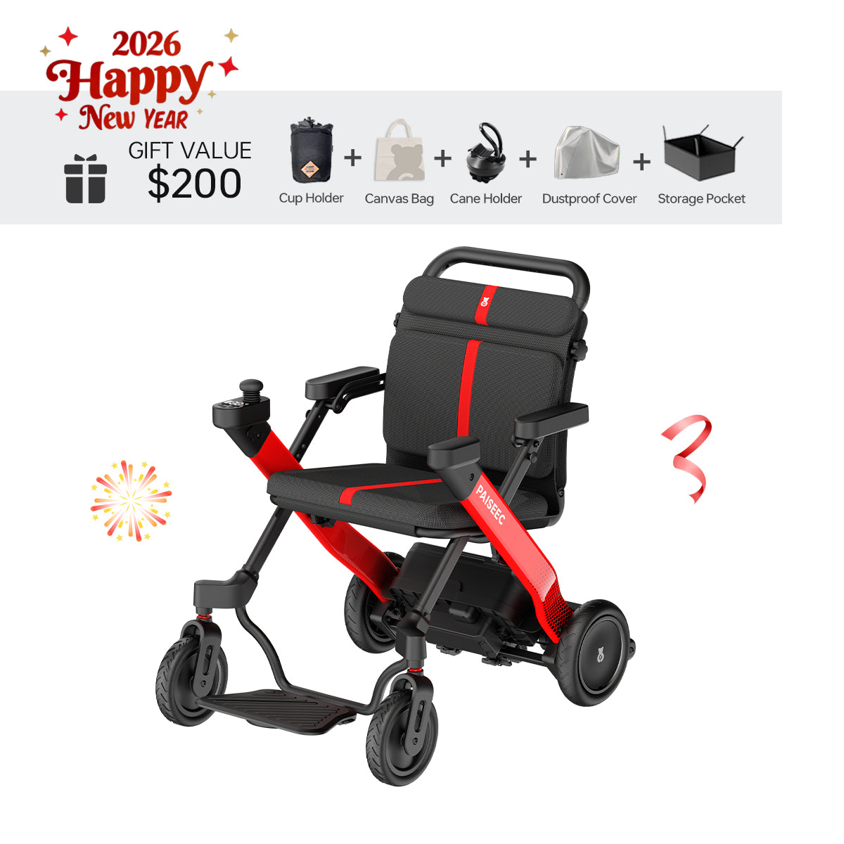 Paiseec 2-in-1 Electric Wheelchair W1