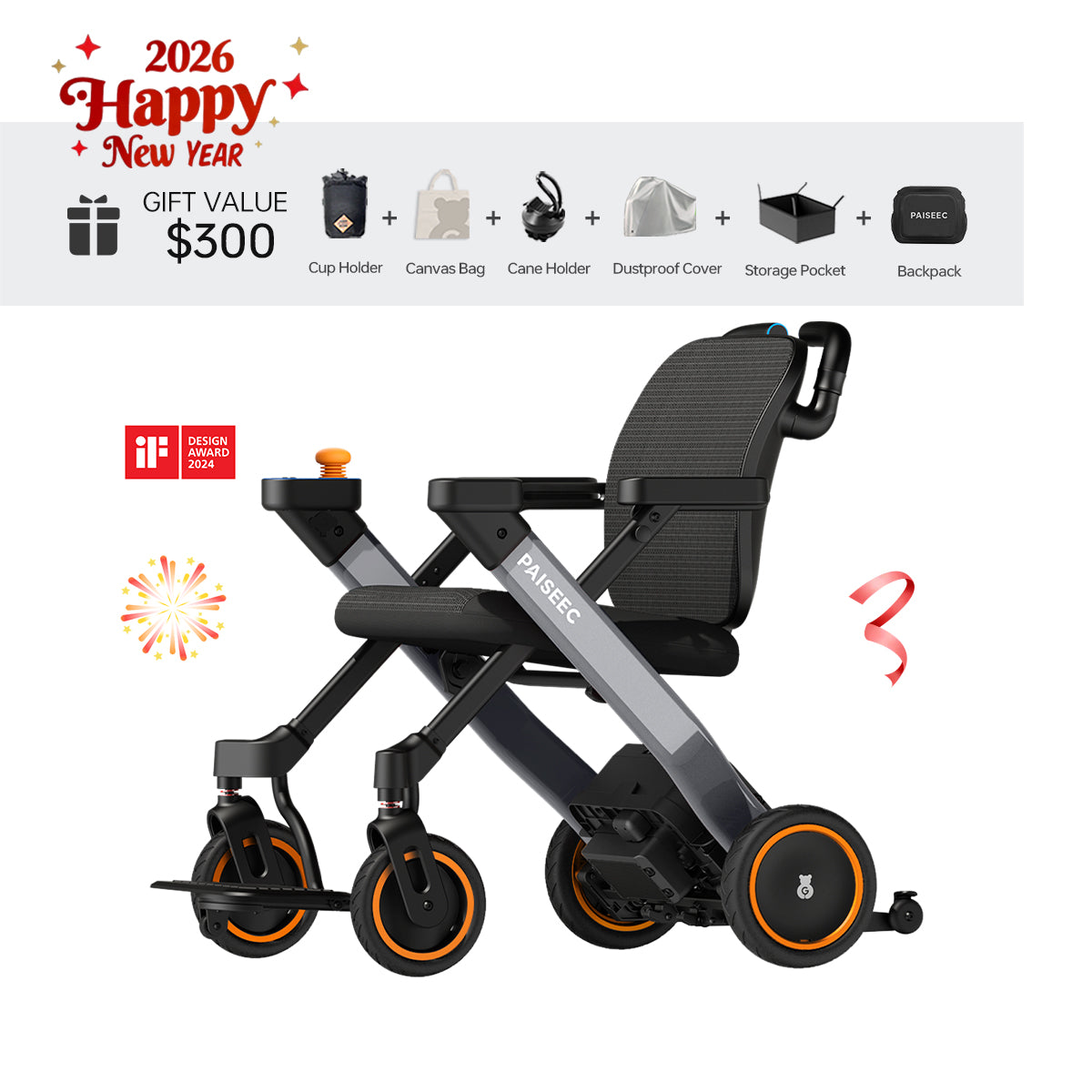 Paiseec 3-in-1 Electric Wheelchair W3