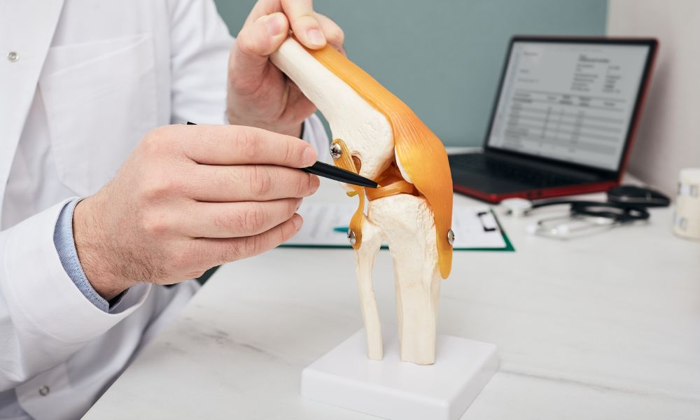 Doctor observing Degenerative Meniscus Tear