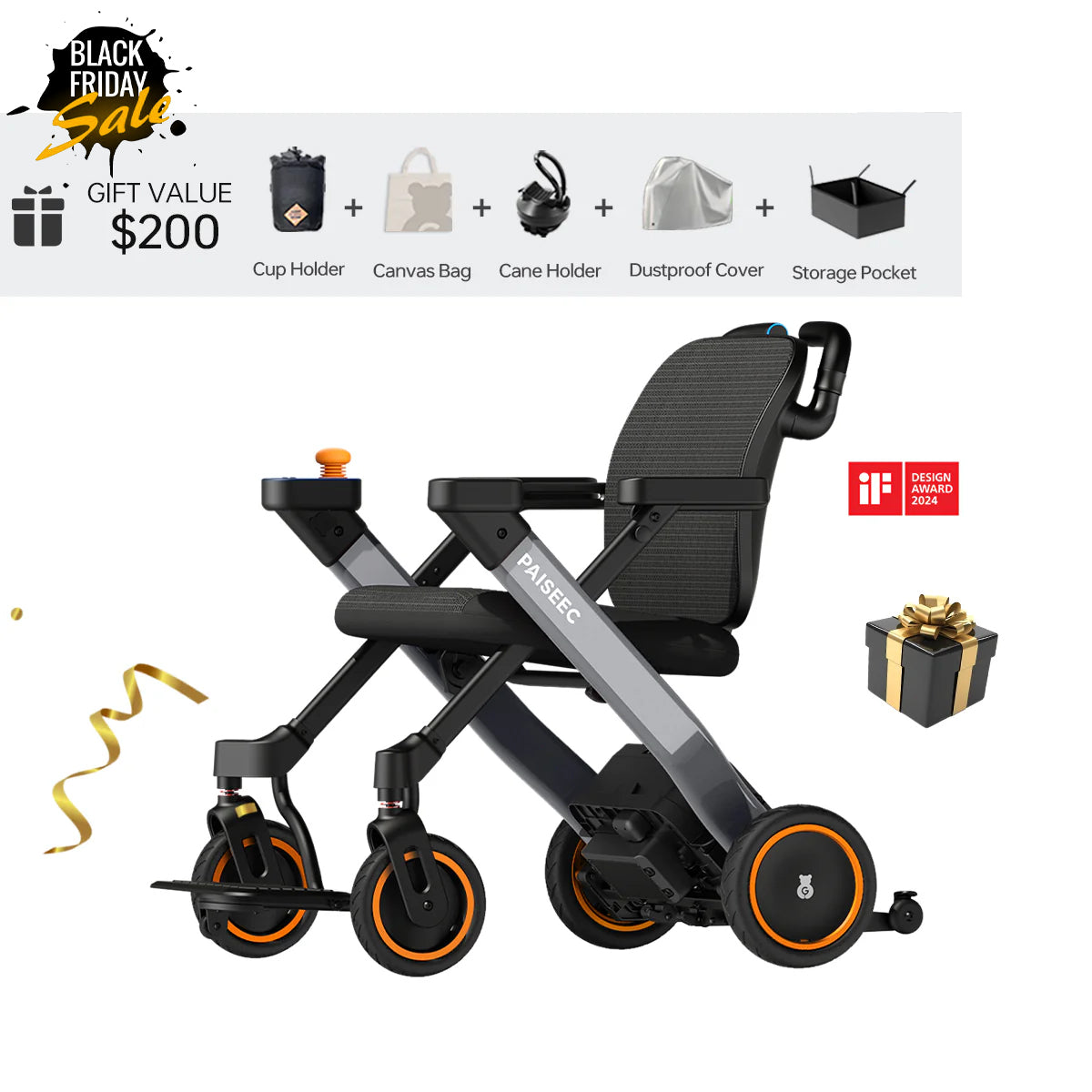 Paiseec 3-in-1 Electric Wheelchair W3