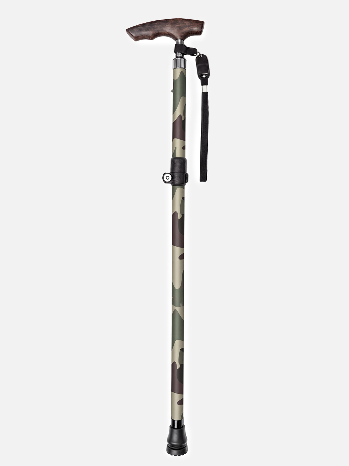Camouflage Folding Cane – Lightweight Aluminum with Wooden Handle | Paiseec – Model A3