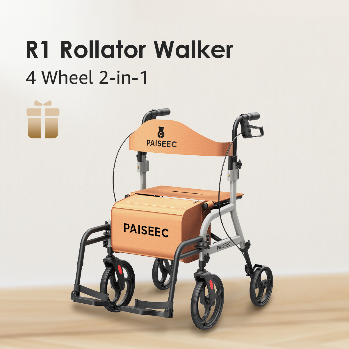 Paiseec 2 in 1 Rollator Walker R1