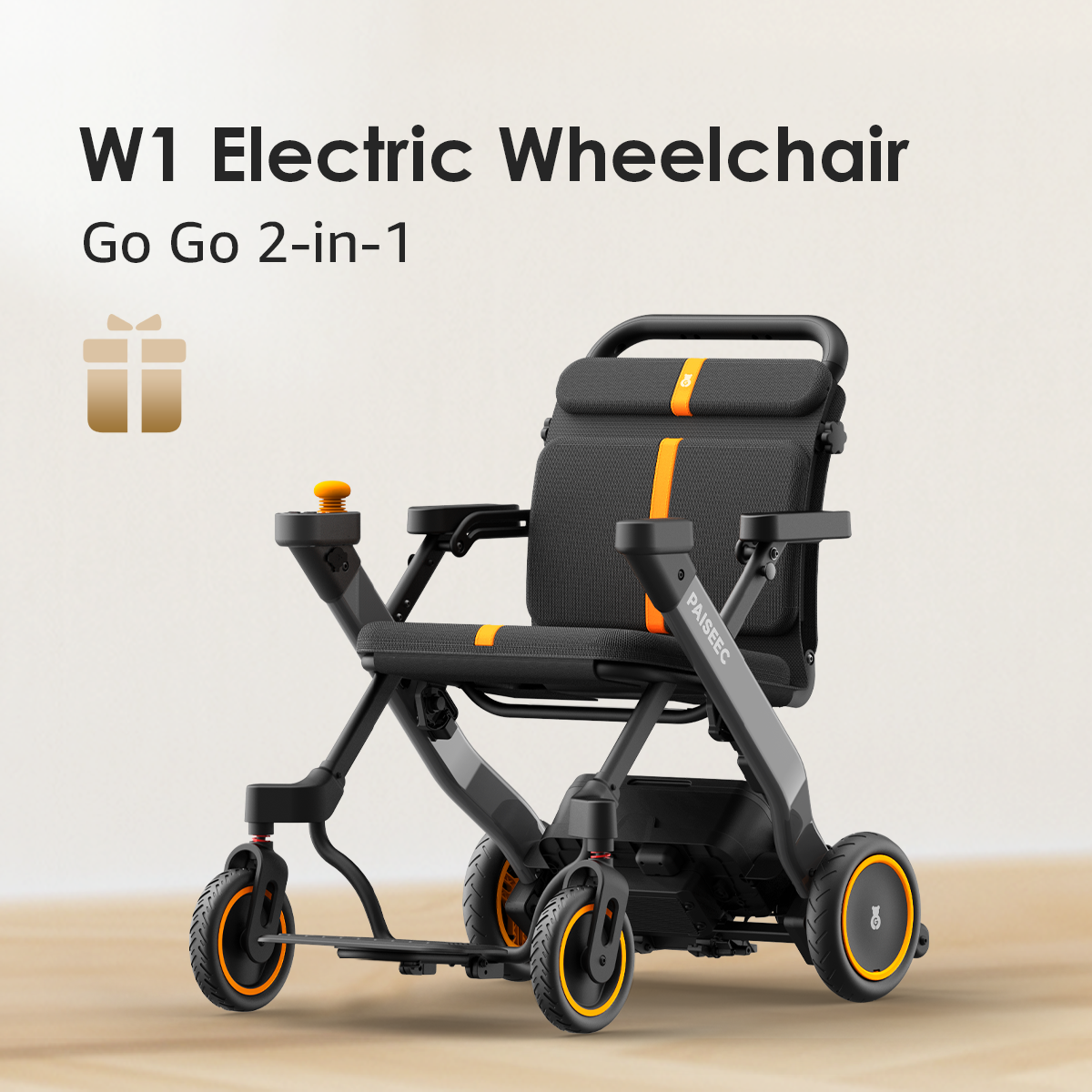 Paiseec 2-in-1 Electric Wheelchair W1