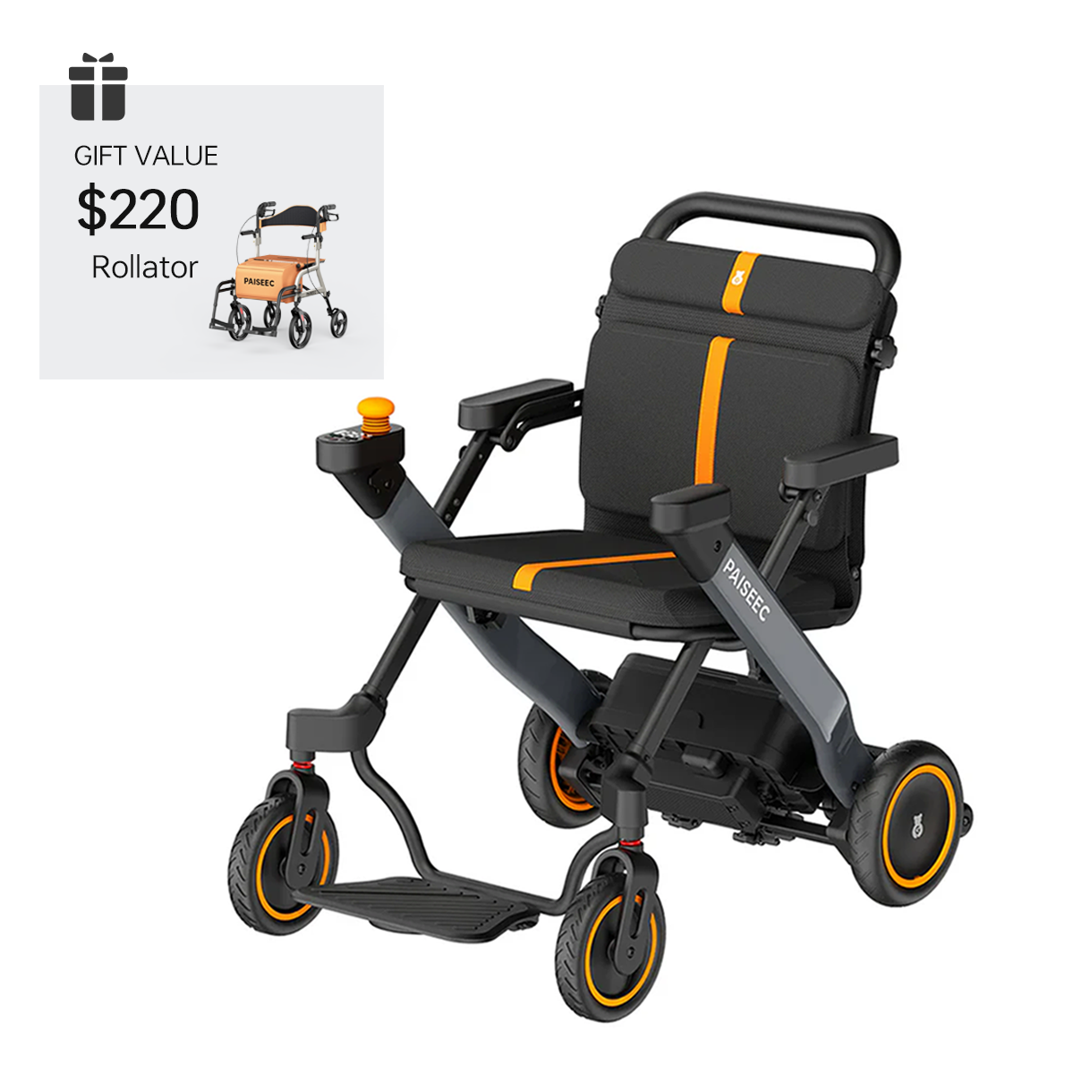 Paiseec 2-in-1 Electric Wheelchair W1