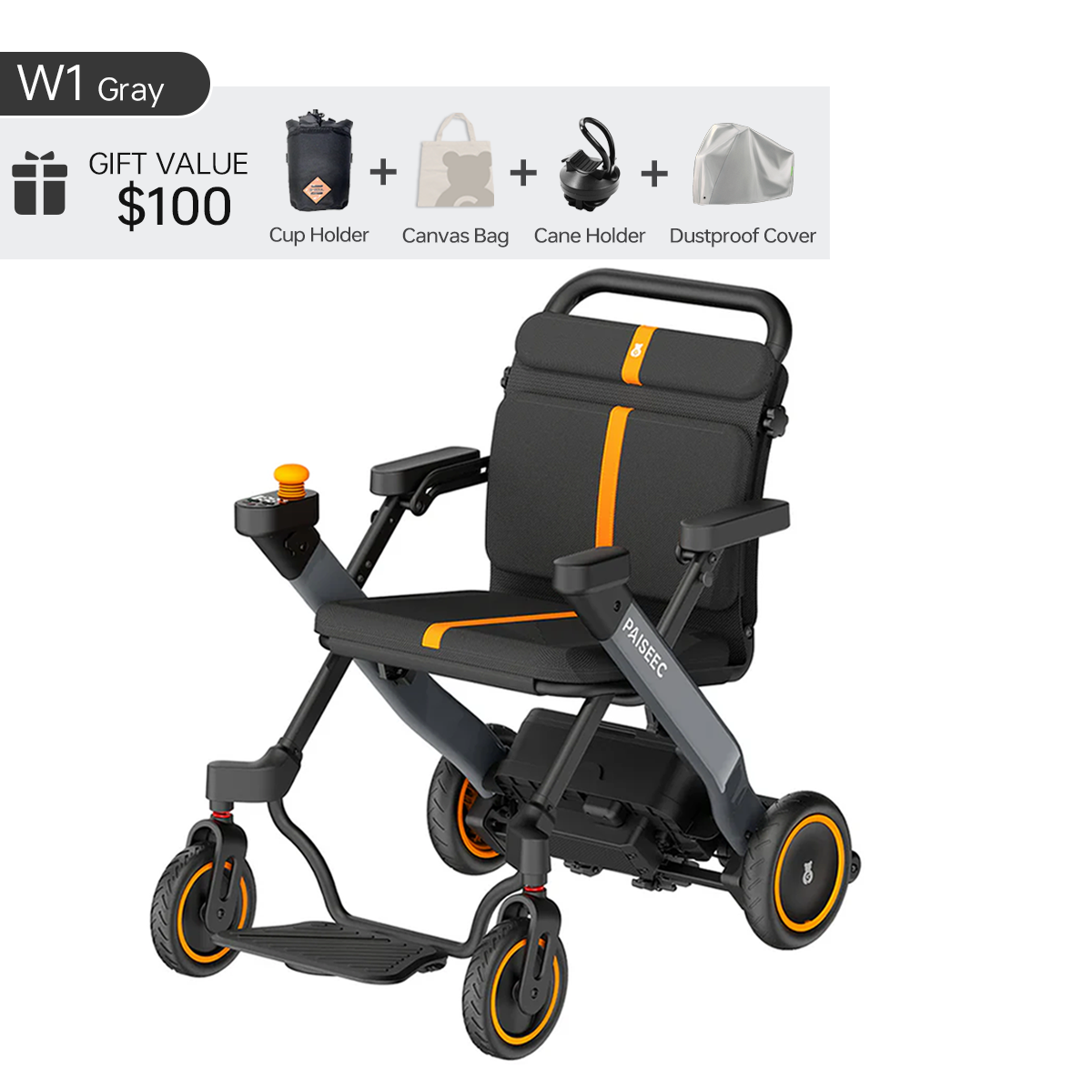 Paiseec 2-in-1 Electric Wheelchair W1