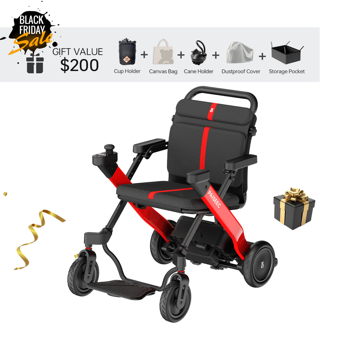 Paiseec 2-in-1 Electric Wheelchair W1