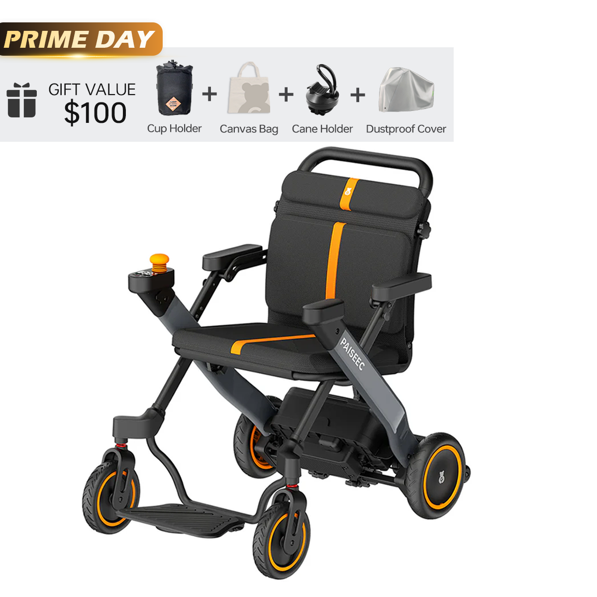 Paiseec 2-in-1 Electric Wheelchair W1