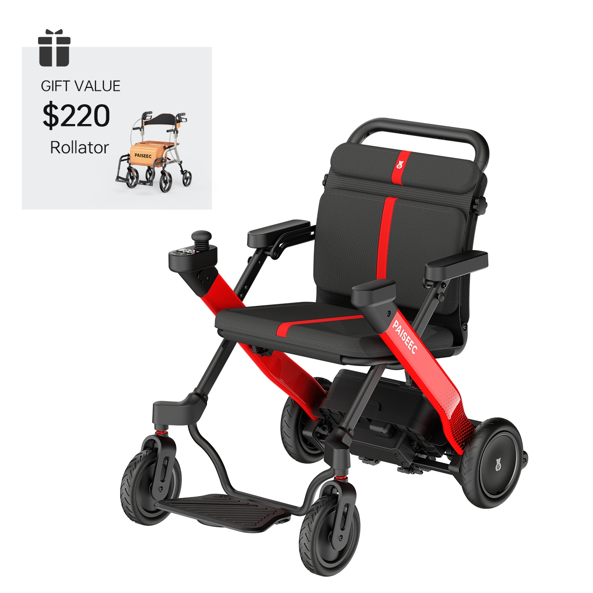 Paiseec 2-in-1 Electric Wheelchair W1