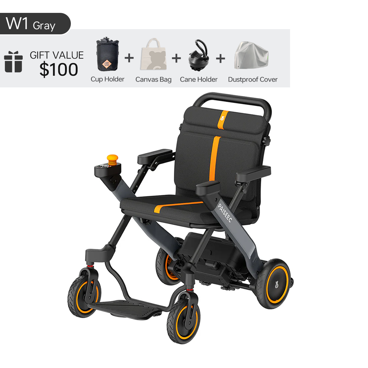 Paiseec 2-in-1 Electric Wheelchair W1