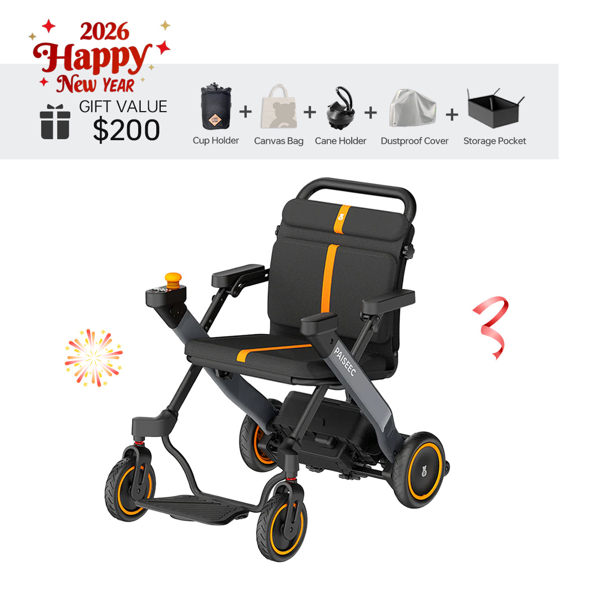 Paiseec 2-in-1 Electric Wheelchair W1