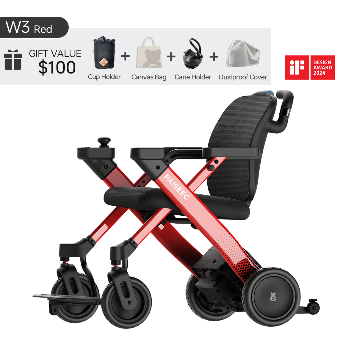 Paiseec 3-in-1 Electric Wheelchair W3