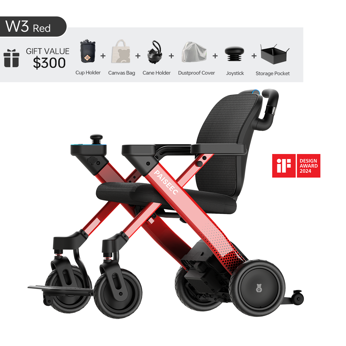 Paiseec 3-in-1 Electric Wheelchair W3